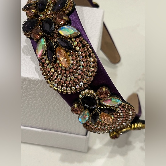 Embellished Purple and Gold Headband - Picture 3 of 4